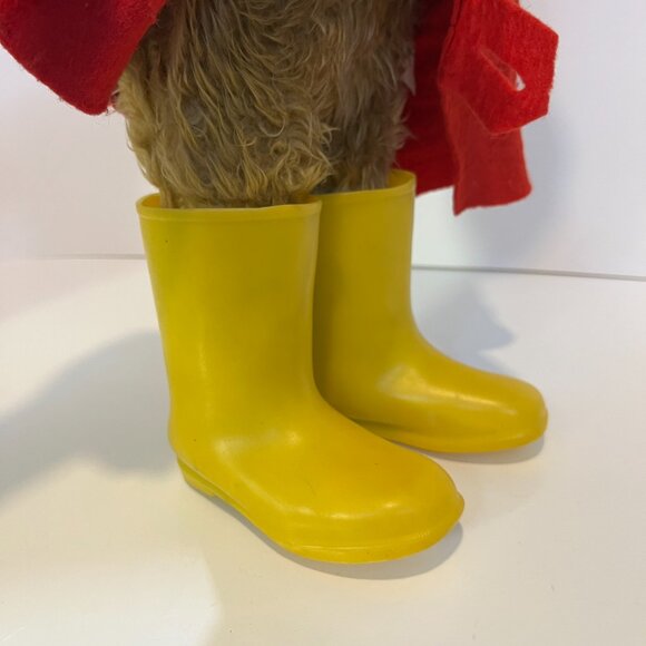 Vintage 1977 Paddington Bear Stuffed Plush 20" Eden Toys Yellow Boots Red Coat - Picture 9 of 16